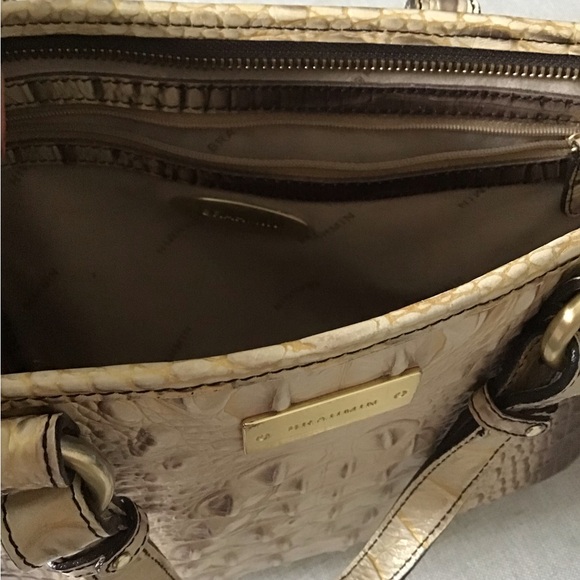 Brahmin Tan Crocodile-Embossed Shoulder Bag